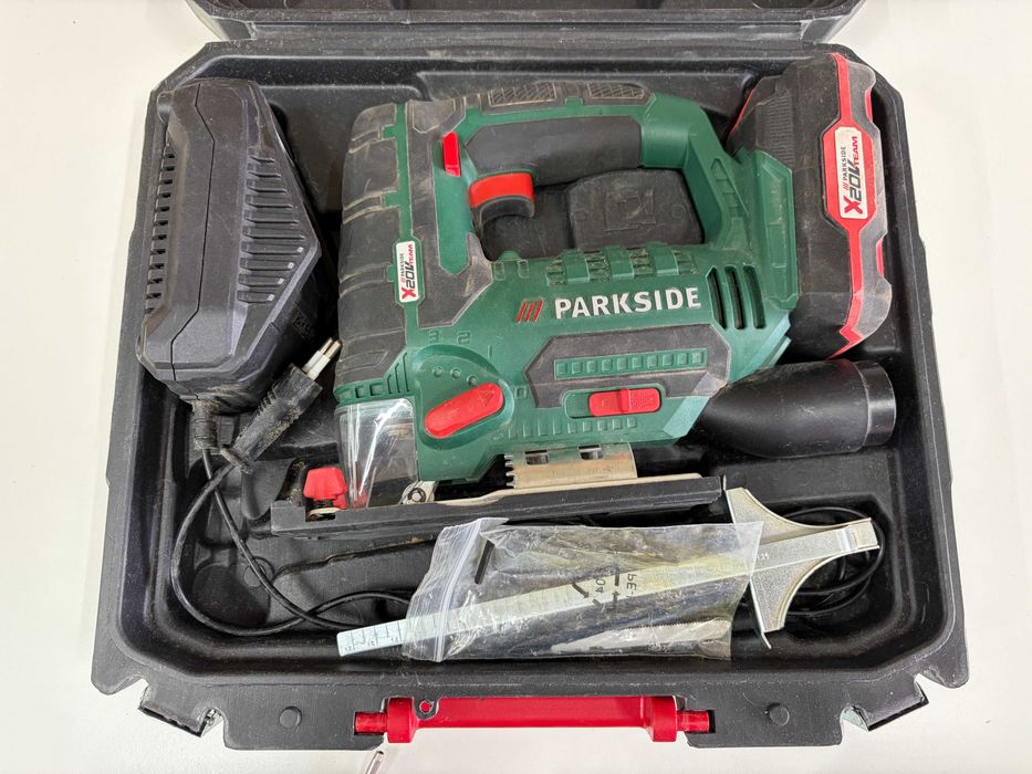 Serra Tico-Tico Parkside X 20V Team com Bateria, Carregador e Mala