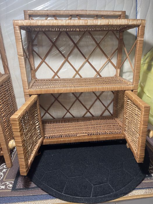 Komplet mebli wiklinowych / rattanowych boho vintage