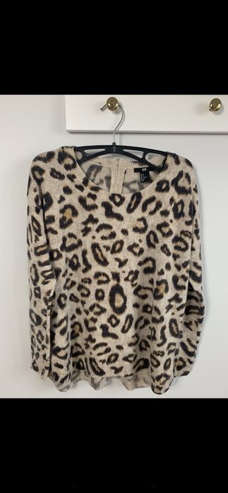 Sweterek w panterkę h&m hit S