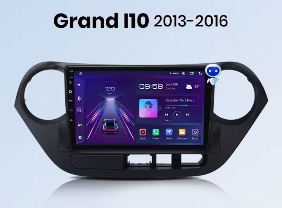 Rádio Hyundai i10 de 2013-16 CarPlay/Android Auto 2/32GB GPS WiFi NOVO