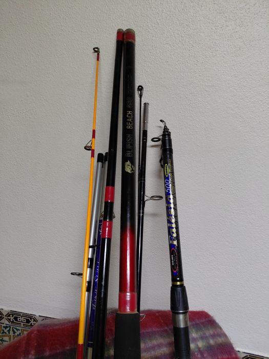 Carretos e canas de pesca