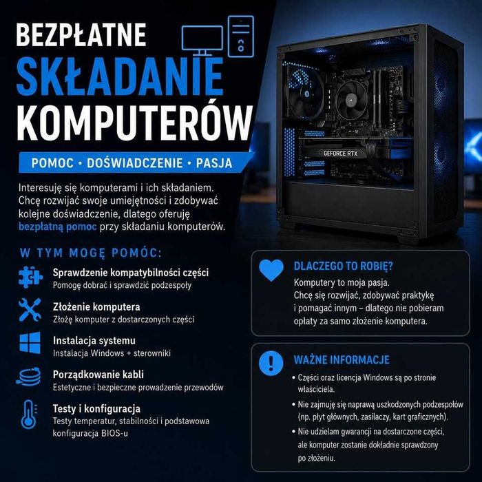 Bezpłatne składanie komputerów PC – pomoc w doborze części