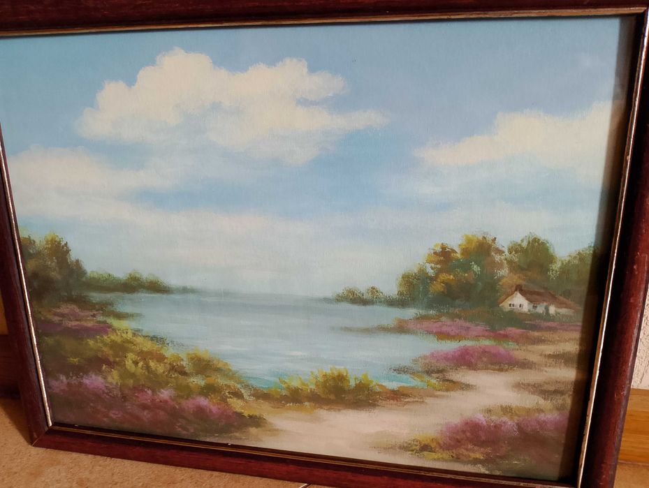 Obraz olejny ,ładny pejzaż