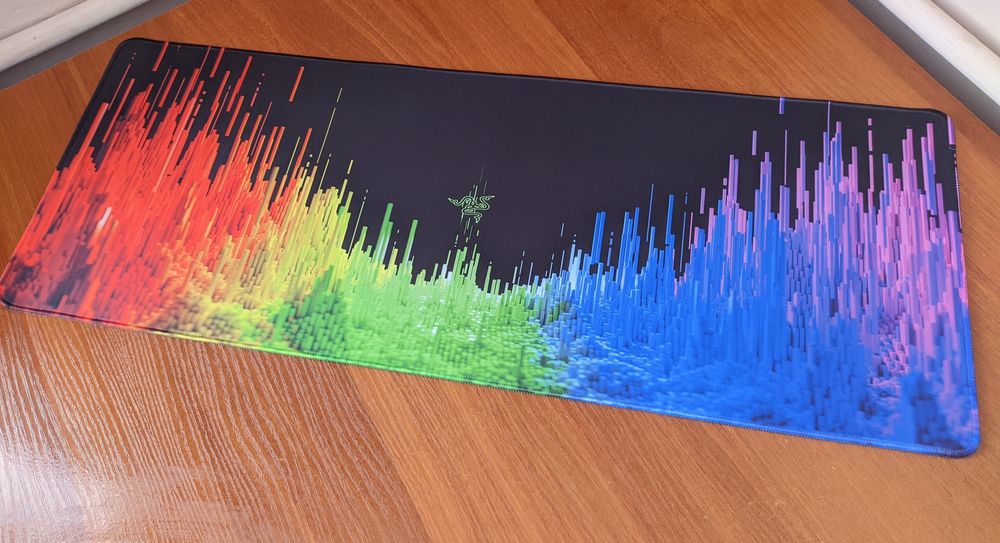 Коврик для клавіатури і мишки 780×300 Килимок Абстракція хвилі RGB 2