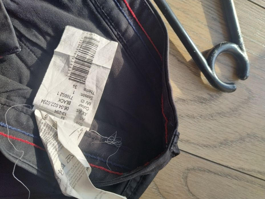 Czarne męskie spodnie 34 L/XL duże