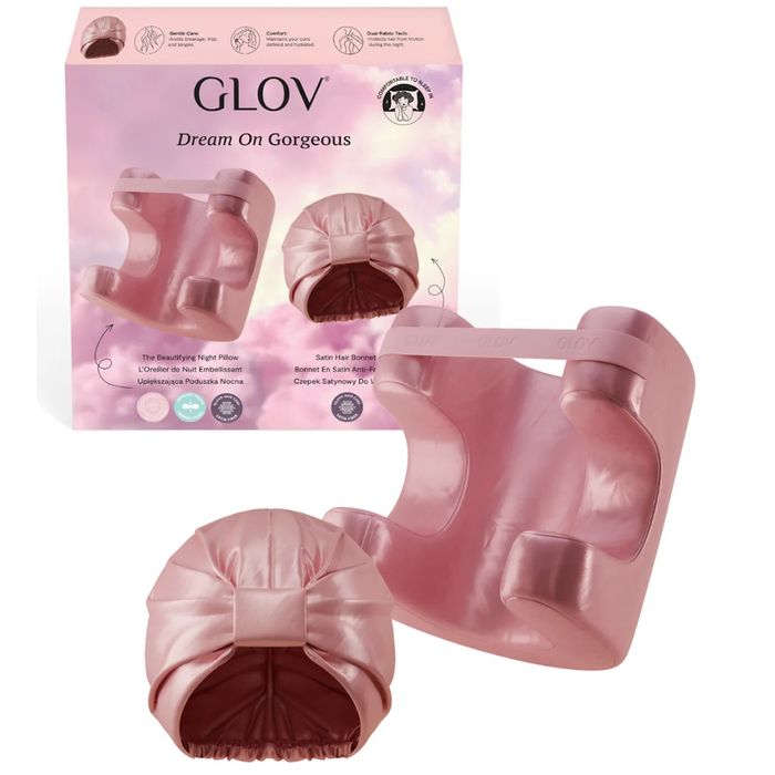 Glov Dream On Gorgeous zestaw satynowy czepek do włosów + poduszka