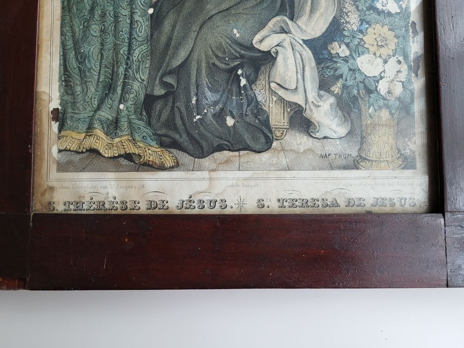 Moldura com litofrafia NAP THOM de Santa Teresa de Jesus
