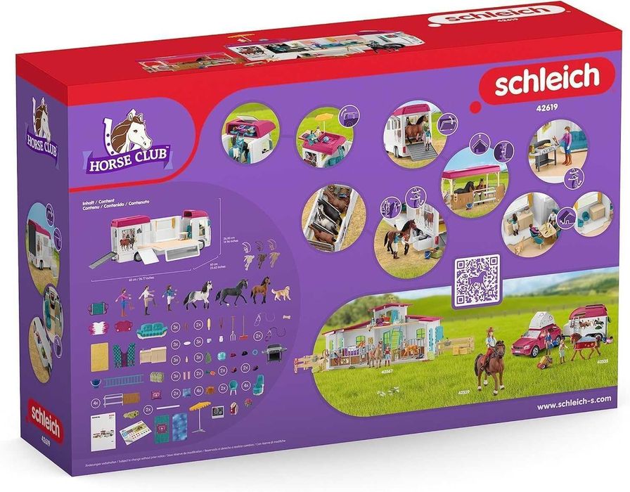 Schleich Horse Club 42619 Транспортер для коней: Кемпер + Аксесуари