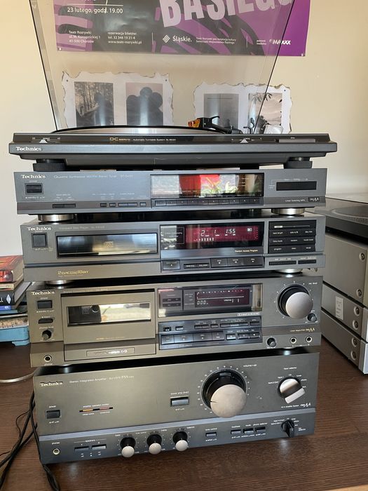 Wieża technics z gramofonem