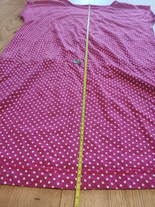 Piżama ciążowa, różowa w białe kropki