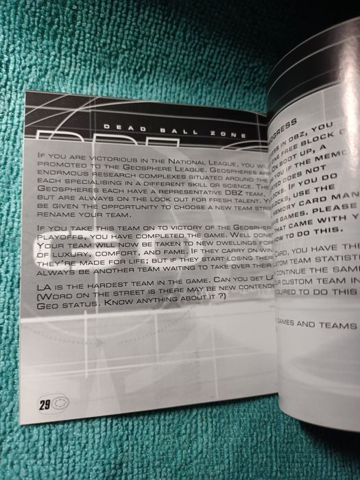 Ps1 DBZ Dead Ball Zone psx psone Książeczka Manual Angielski