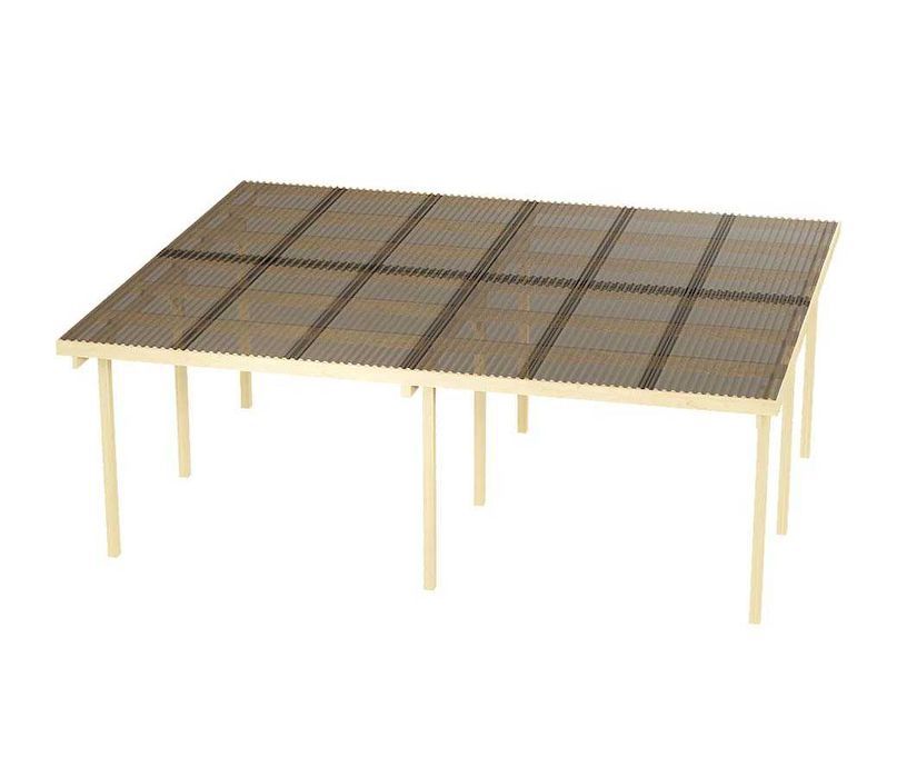 Wiata garażowa Granit II 600x500cm Słupek 210cm + poliwęglan brązowy