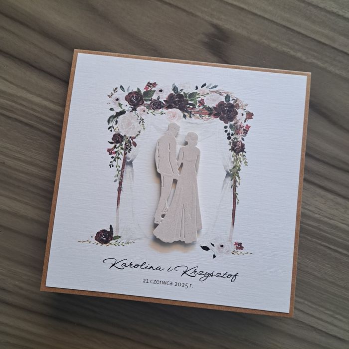 Personalizowana kartka ślubna, boho