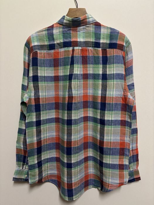 Koszula Lniana Tommy Hilfiger Summer Madras 100% Len L Nowa