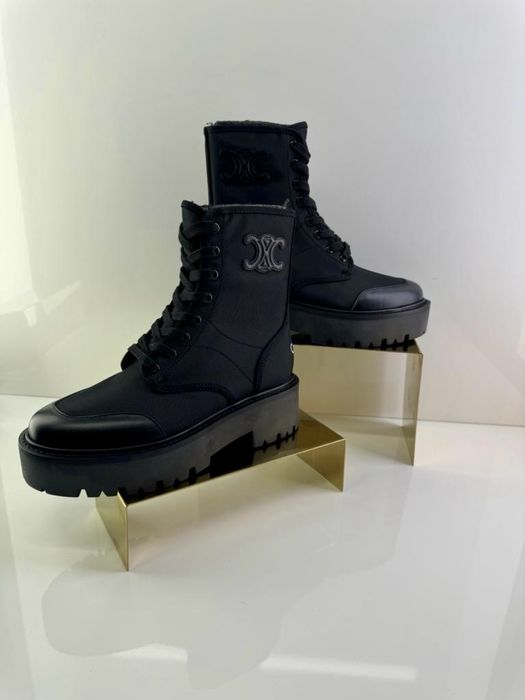 Celine - botki skórzane czarne