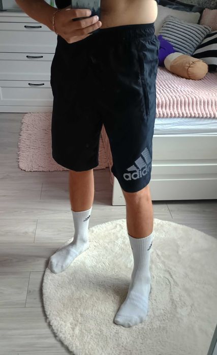 Męskie spodenki/szorty treningowe Adidas HF7201 - rozmiar S, czarne