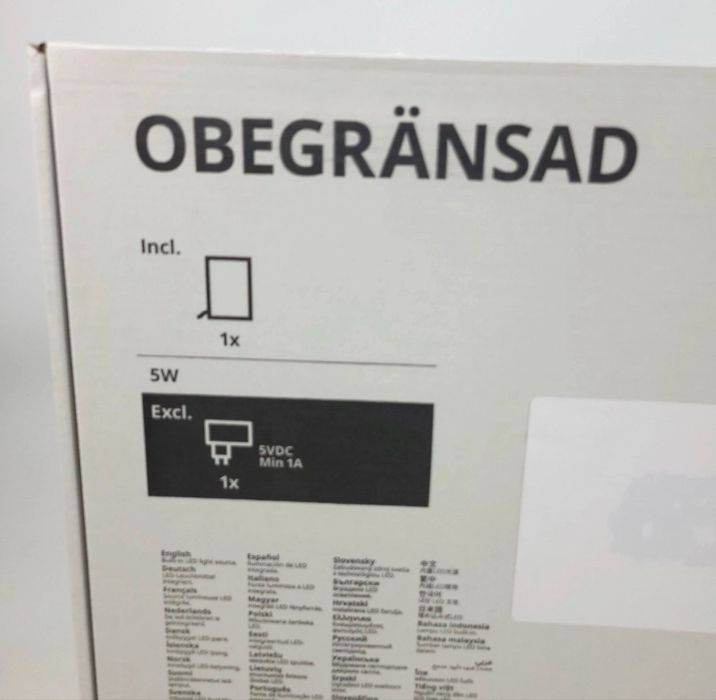 Ikea OBEGRANSAD LED wall lamp, black 705.262.59