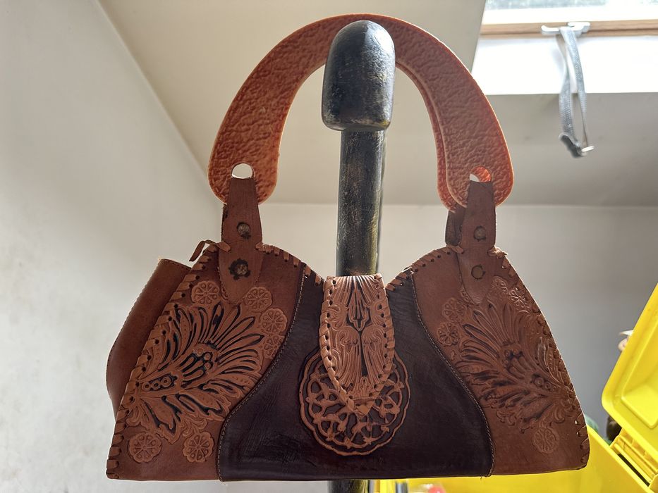 Torebka mała brązowa skóra