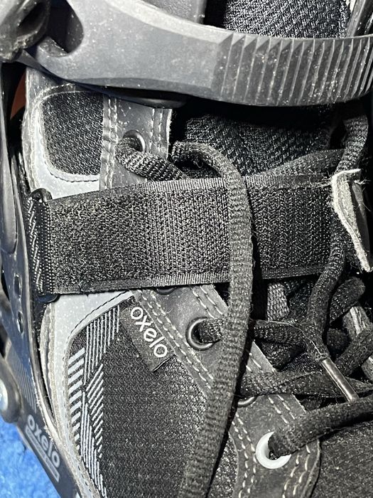 Patins em linha, oxelo, pretos como novo