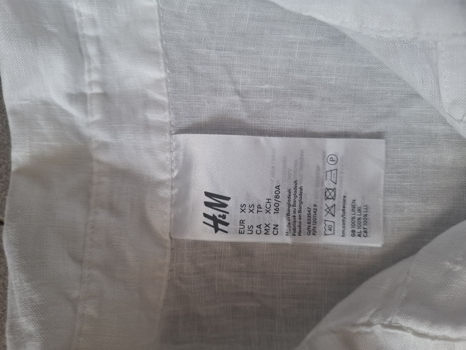 Рубашка льняная удлиненная H&M разм.XS