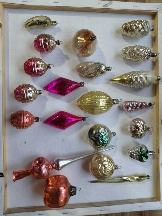 елочные игрушки времен ссср ,,стекло,,