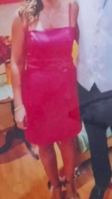 sukienka z baskinką 38/M róż malinowy wesele impreza