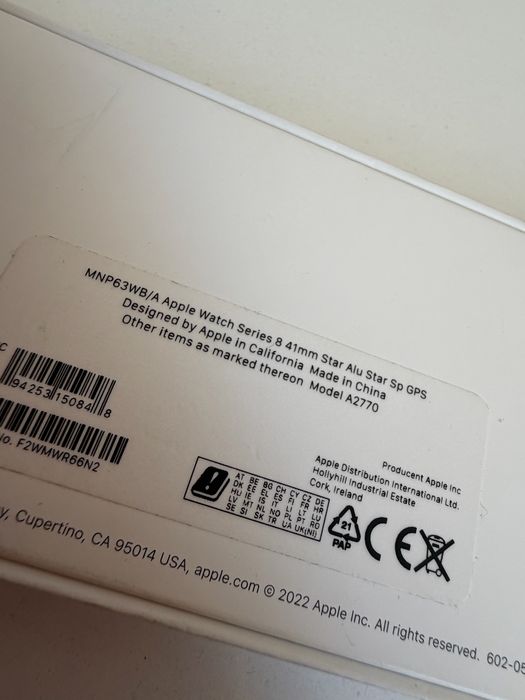 Apple Watch 8 41mm Starlight Bateria 86%