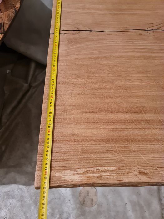 Stół monolit dąb lite drewno live edge loft massivholztisch
