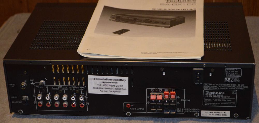 Amplituner stereo Technics SA-GX100 + Pilot + kabel +instrukcja
