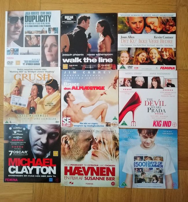 Zestaw filmów DVD 20 szt w j. Angielskim z duńskimi napisami