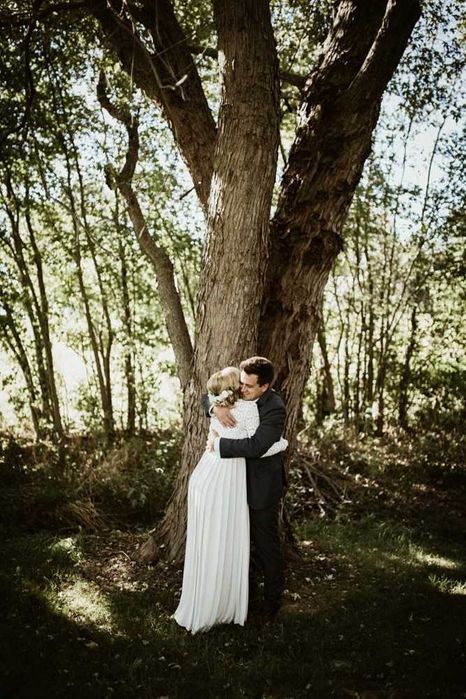 Suknia ślubna #14 ciążowa plisowana ivory rozciągliwa rozmiar 40 L