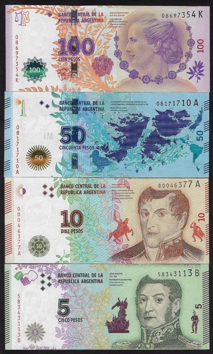 Set notas UNC Argentina