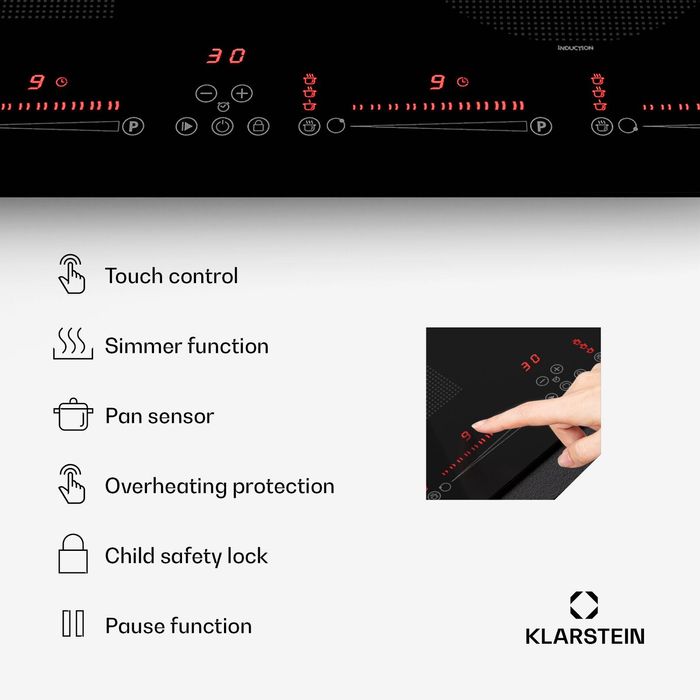 Керамическая индукционная плита Masterzone 60 Hybrid Kochfeld 7200 Вт,