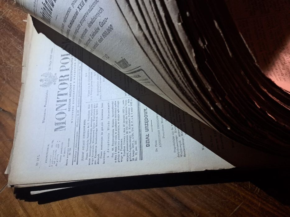 Monitor Polski 1922 nr. 1-145 1 półrocze dziennik urzędowy RP