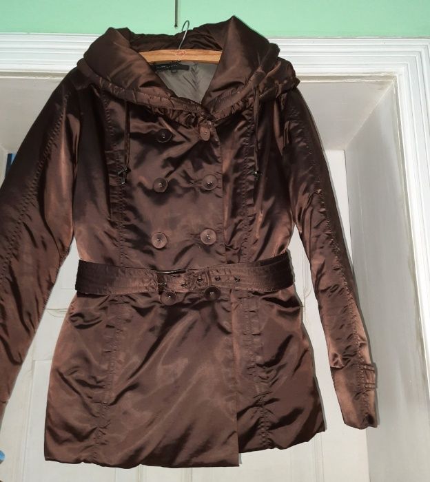 Puchowa ZARA, podwójny kołnierz, oryginał, puchowa