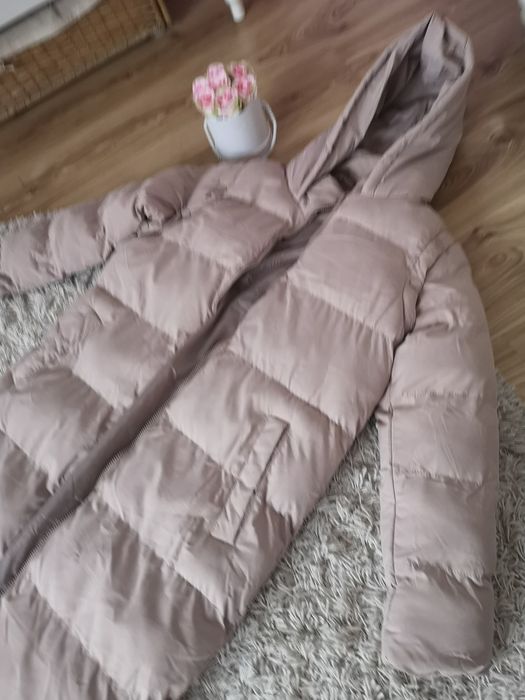 Płaszcz długi zimowy 2w1 ocieplany puchowy kurtka Długa ciepła na zimę