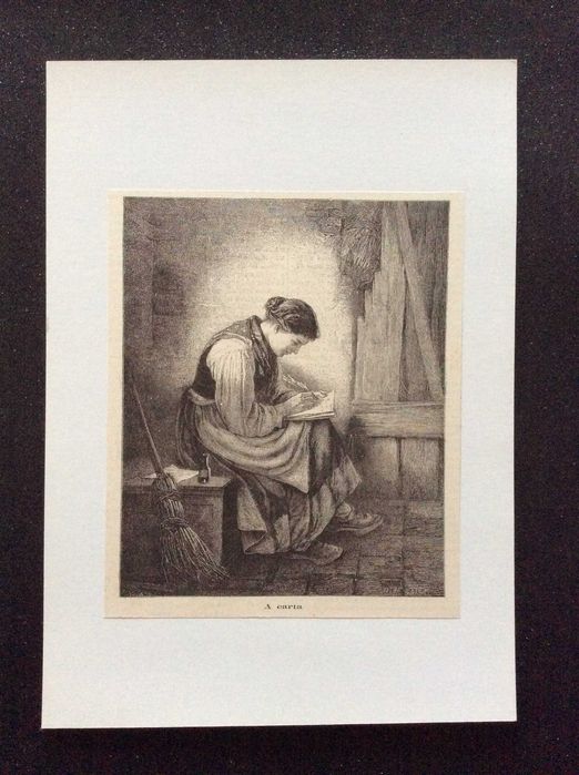 A carta - Xilogravura do século XIX