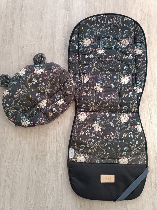 Wkładka do wózka + poduszka beloff kwiaty leśne i velvet. Uniwersalna
