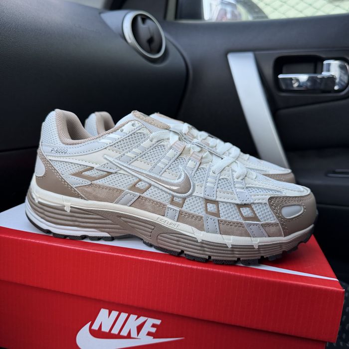 Жіночі чоловічі кросівки найк бежеві  Nike P - 6000 Beige White