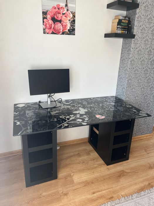 Biurko szklane IKEA czarne