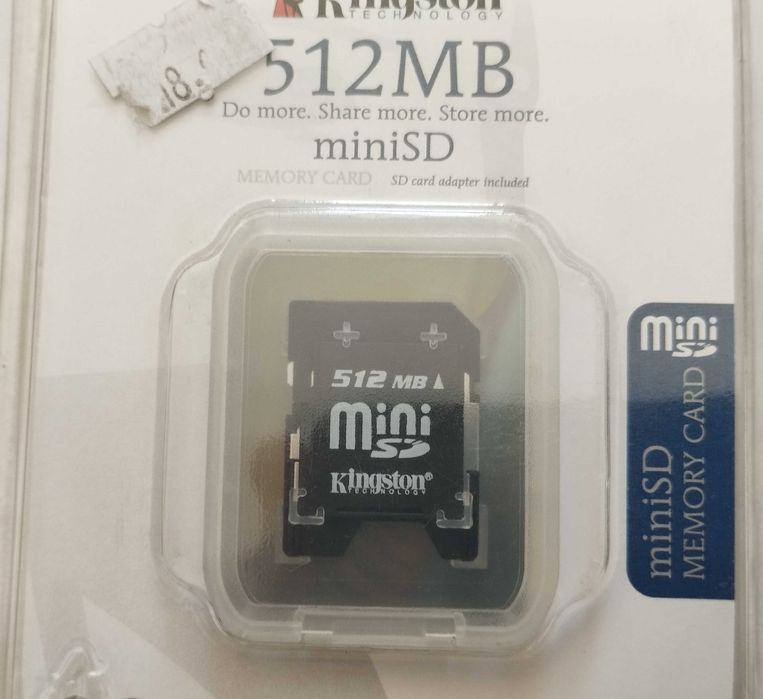 Karta pamięci Kingston miniSD o pojemności 512 MB Adapter SD