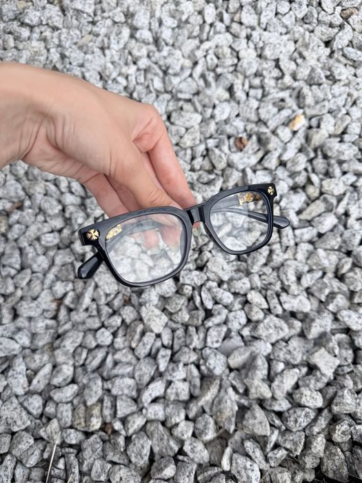 Okulary a’la chrome hearts czarno złote zerówki blokada światła niebieskiego