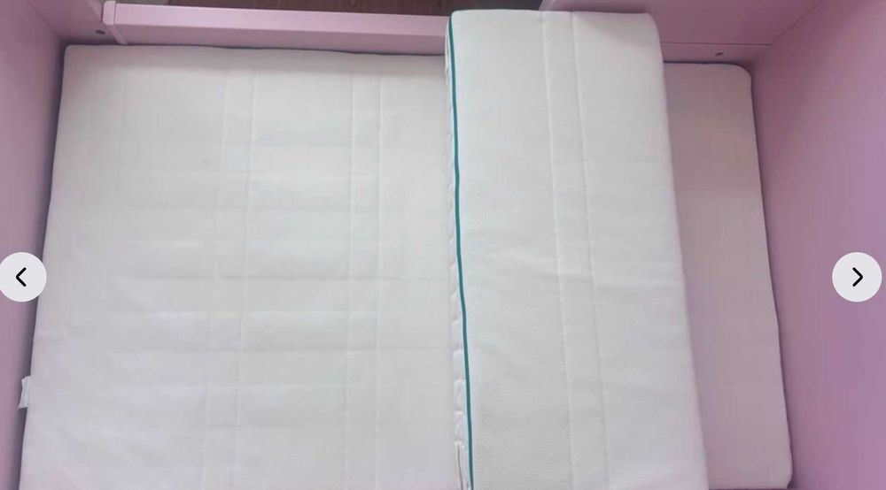 Cama Extensível IKEA BUSUNGE (Rosa) + Colchão INNERLIG