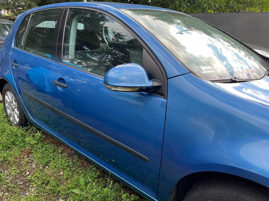 drzwi przód przednie prawe vw golf v 5 1k0 2003 -2009 hatchback 5 drzwi lc5g niebieski