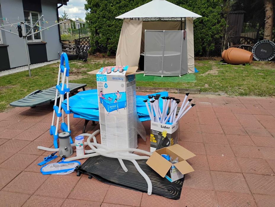 Basen stelażowy + akcesoria