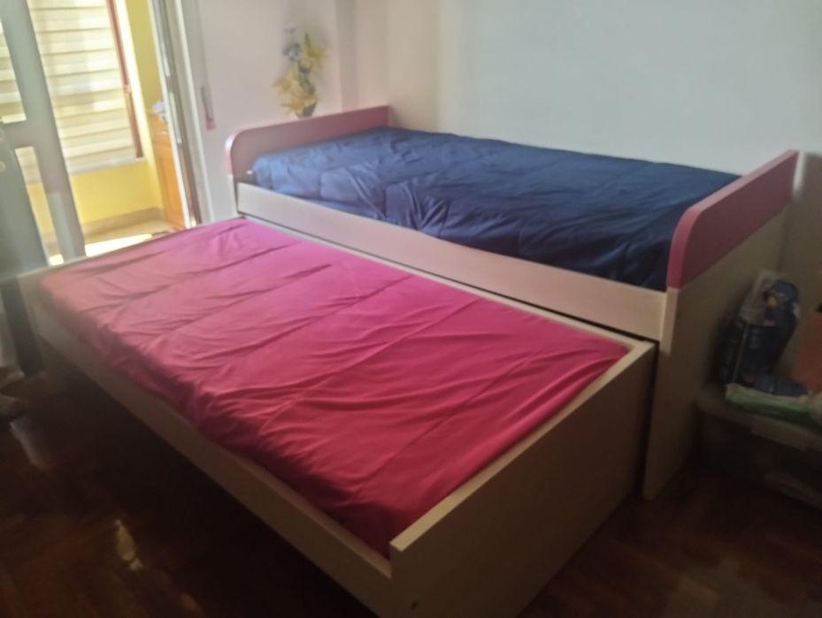 Conjunto Juvenil 2m – Cama Extra + Secretária + Prateleiras