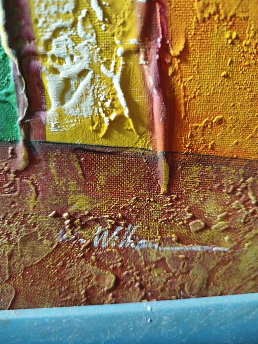 Tela  com motivos africanos 73 cm x 63