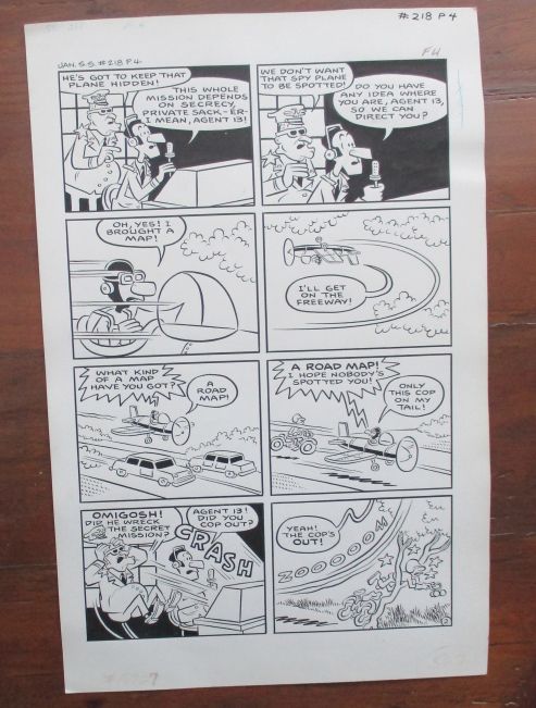 1970 original comic book art - Sad Sack - prancha de banda desenhada