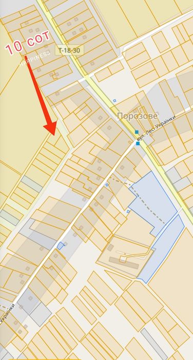 ТЗемельна ділянка в селі Порозове, 10 сот - 9300 Дол США.