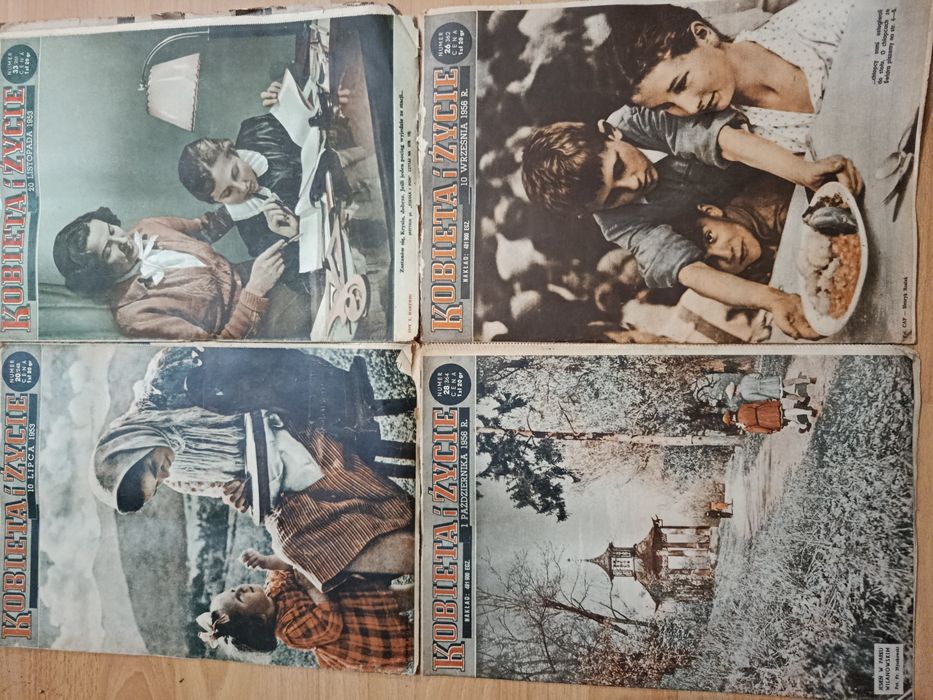 cztery numery polskiego tygodnika kobiecego „Kobieta i Życie” z lat 50. XX wieku (okres PRL):Nie wysylam  przez olx.